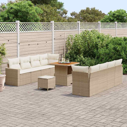 Trädgårdsoffset 11 pcs Beige konstrotting