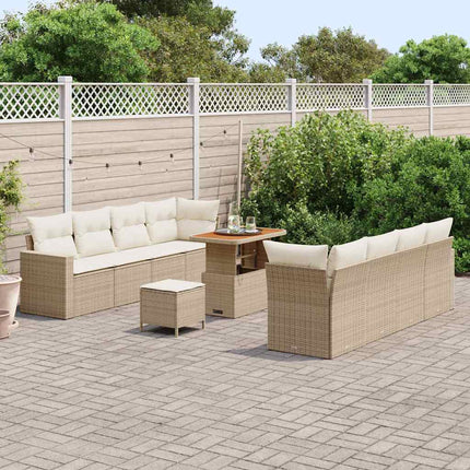 Trädgårdsoffset 11 pcs Beige konstrotting
