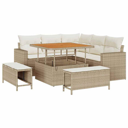 Trädgårdsoffset 8 st Beige konstrotting