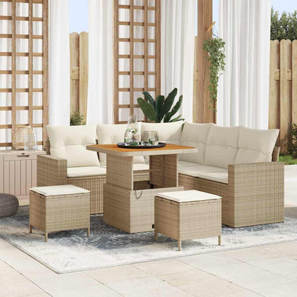 Trädgårdsoffset 8 st Beige konstrotting