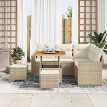 Trädgårdsoffset 8 st Beige konstrotting