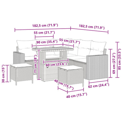 Trädgårdsoffset 8 pcs Svart konstrotting