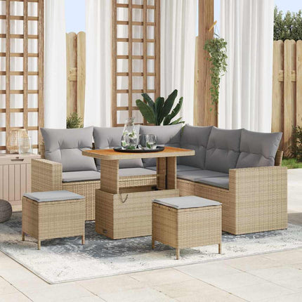 Trädgårdsoffset 8 pcs Beige konstrotting