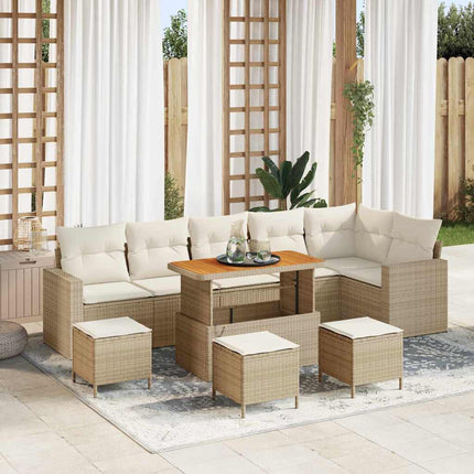Trädgårdsoffset 10 pcs Beige konstrotting