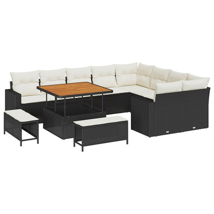 Trädgårdsoffset 12 pcs Svart konstrotting