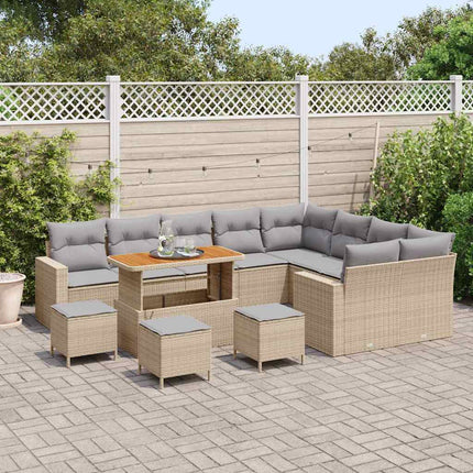 Trädgårdsoffset 13 pcs Beige konstrotting