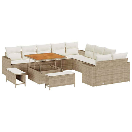 Trädgårdsoffset 13 pcs Beige konstrotting