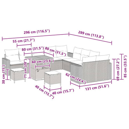 Trädgårdsoffset 13 pcs Grå konstrotting
