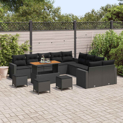 Trädgårdsoffset Höjdjusterbar 14 pcs Svart konstrotting