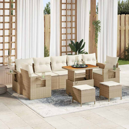 Trädgårdsoffset 10 pcs Beige konstrotting