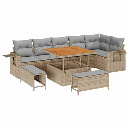 Trädgårdsoffset 9 st Beige konstrotting