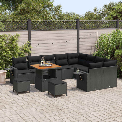 Trädgårdsoffset Höjdjusterbar 12 pcs Svart konstrotting