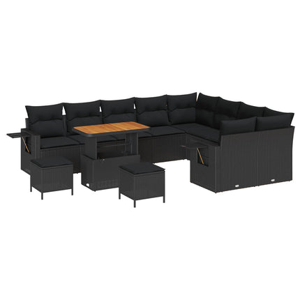Trädgårdsoffset 12 pcs Svart konstrotting