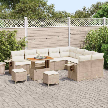 Trädgårdsoffset 12 pcs Beige konstrotting