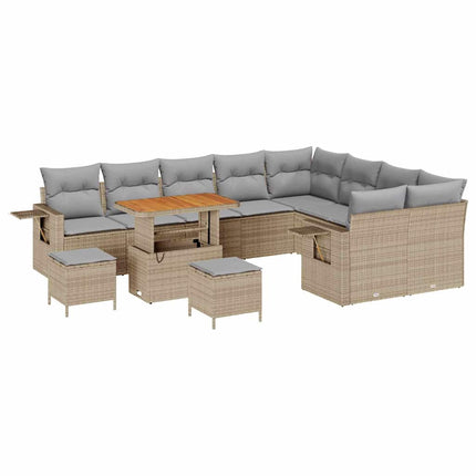Trädgårdsoffset 12 pcs Beige konstrotting