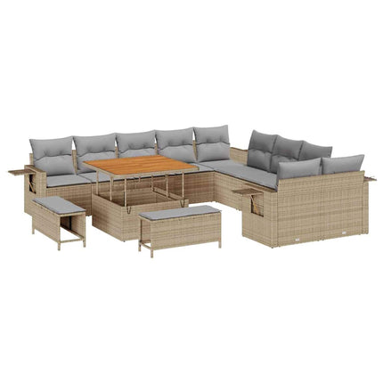 Trädgårdsoffset 13 pcs Beige konstrotting