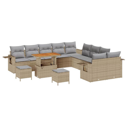 Trädgårdsoffset 13 pcs Beige konstrotting