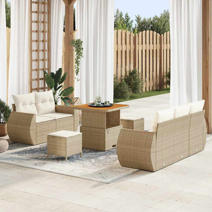 Trädgårdsoffset 8 st Beige konstrotting