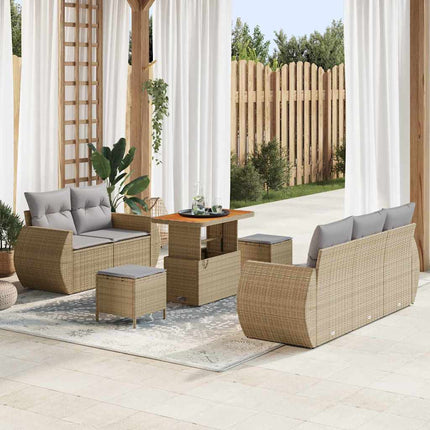 Trädgårdsoffset 8 pcs Beige konstrotting