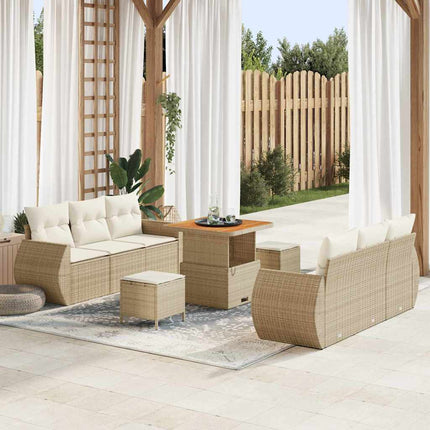 Trädgårdsoffset 9 st Beige konstrotting