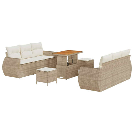 Trädgårdsoffset 9 st Beige konstrotting