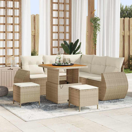 Trädgårdsoffset 8 st Beige konstrotting