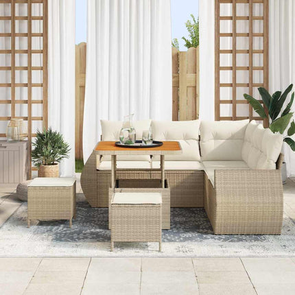 Trädgårdsoffset 8 st Beige konstrotting