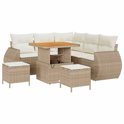 Trädgårdsoffset 8 st Beige konstrotting