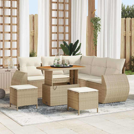 Trädgårdsoffset 8 st Beige konstrotting