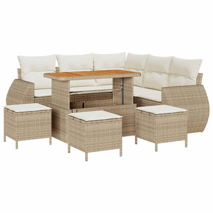 Trädgårdsoffset 9 st Beige konstrotting