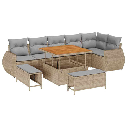 Trädgårdsoffset 9 st Beige konstrotting