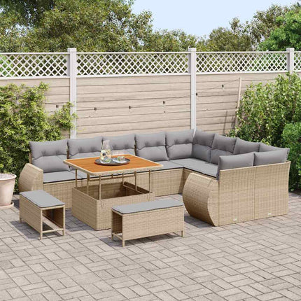 Trädgårdsoffset 12 pcs Beige konstrotting