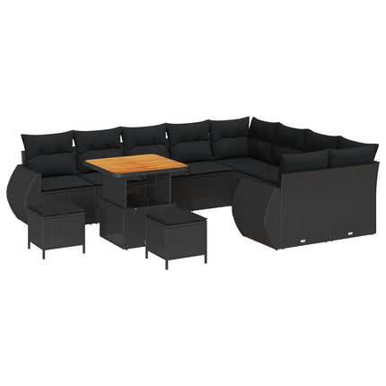 Trädgårdsoffset 12 pcs Svart konstrotting