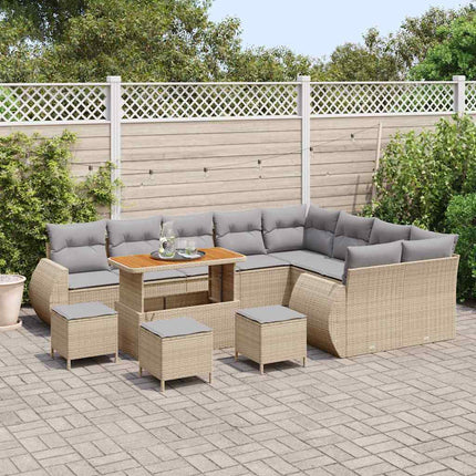 Trädgårdsoffset 13 pcs Beige konstrotting