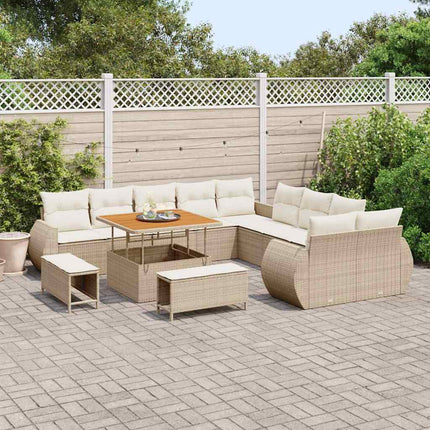 Trädgårdsoffset 13 pcs Beige konstrotting
