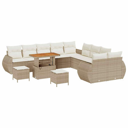 Trädgårdsoffset 13 pcs Beige konstrotting