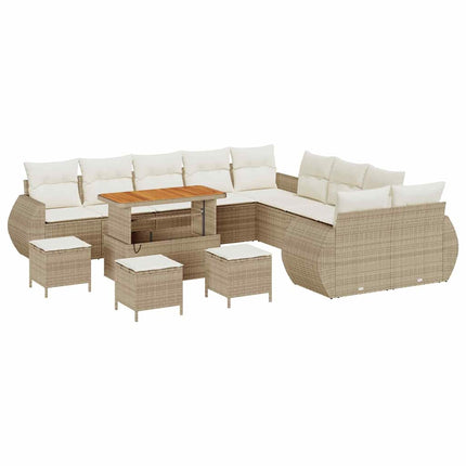 Trädgårdsoffset 14 pcs Beige konstrotting