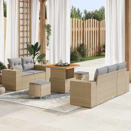 Trädgårdsoffset 8 pcs Beige konstrotting