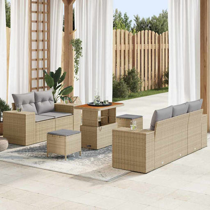 Trädgårdsoffset 8 pcs Beige konstrotting
