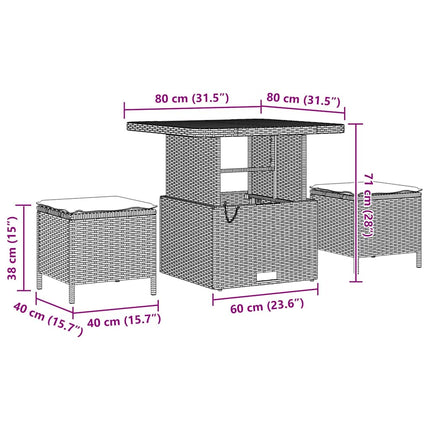 Trädgårdsoffset 9 st Beige Poly rattan