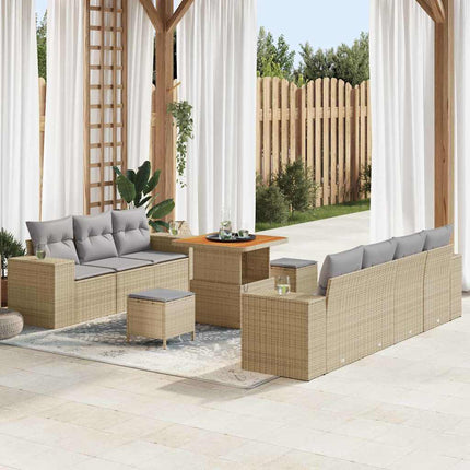 Trädgårdsoffset 10 pcs Beige konstrotting