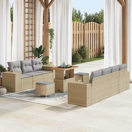 Trädgårdsoffset 10 pcs Beige konstrotting