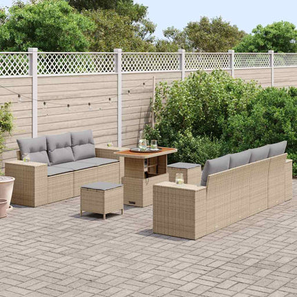 Trädgårdsoffset 10 pcs Beige konstrotting