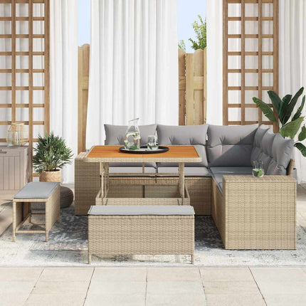 Trädgårdsoffset 8 st Beige konstrotting