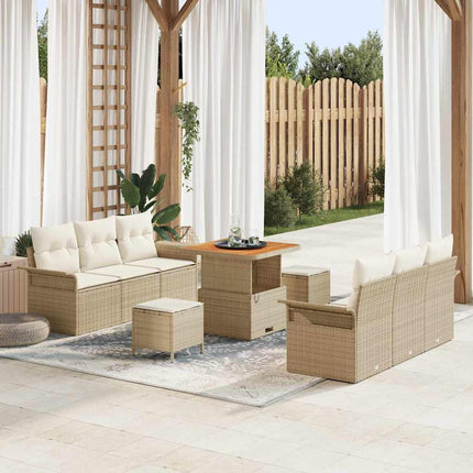 Trädgårdsoffset 9 st Beige konstrotting