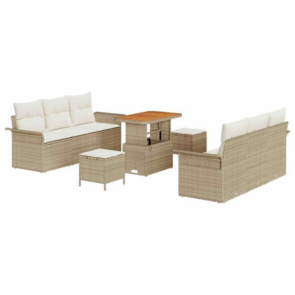 Trädgårdsoffset 9 st Beige konstrotting