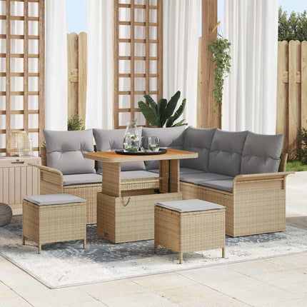 Trädgårdsoffset 8 st Beige konstrotting