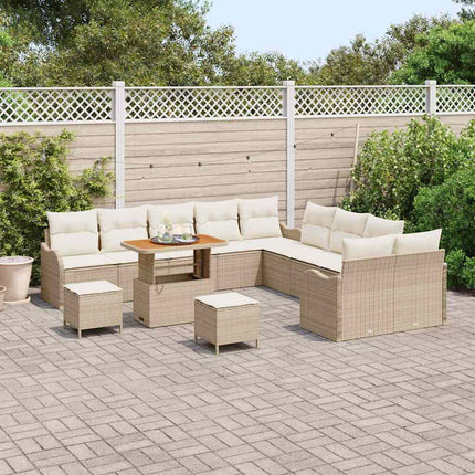 Trädgårdsoffset 13 pcs Beige konstrotting