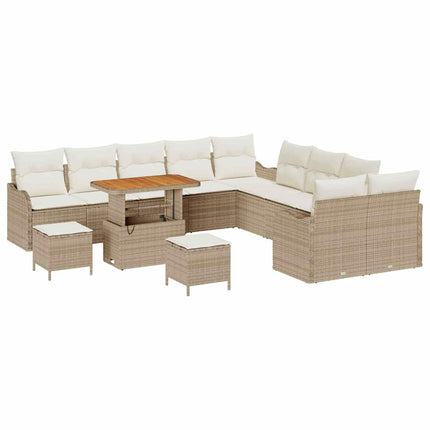 Trädgårdsoffset 13 pcs Beige konstrotting