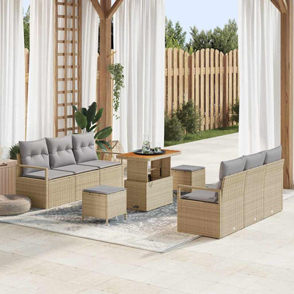Trädgårdsoffset 9 st Beige konstrotting